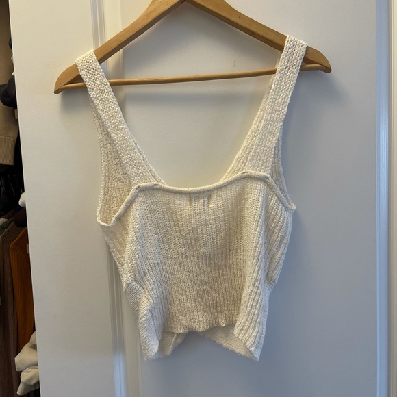 Knit tank top in cream/white - Picture 4 of 6